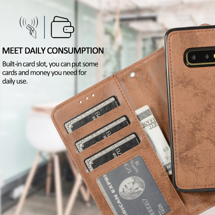 For Samsung Galaxy S10e Retro 2 in 1 Detachable Magnetic Horizontal Flip TPU + PU Leather Case with Holder & Card Slots & Photo Frame & Wallet