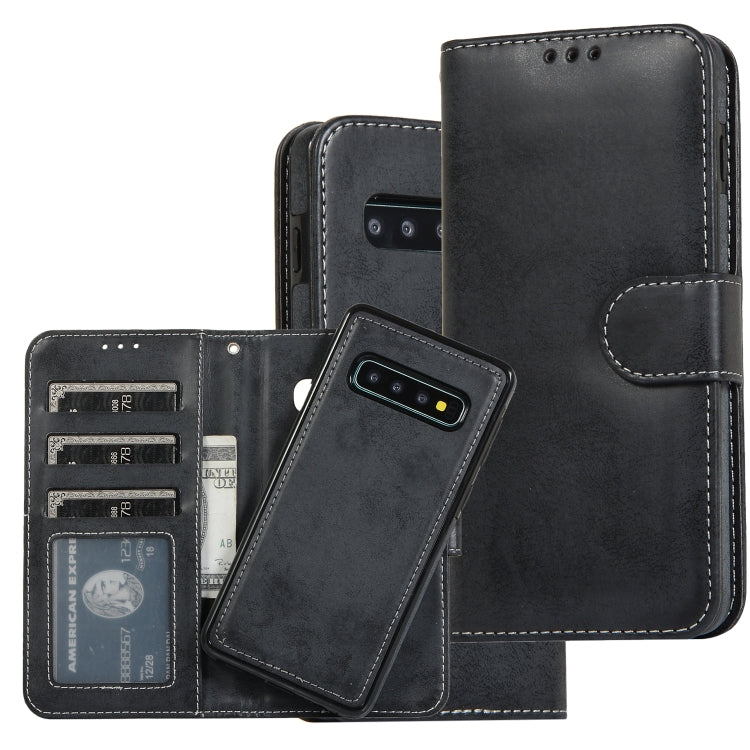 For Samsung Galaxy S10+ Retro 2 in 1 Detachable Magnetic Horizontal Flip TPU + PU Leather Case with Holder & Card Slots & Photo Frame & Wallet