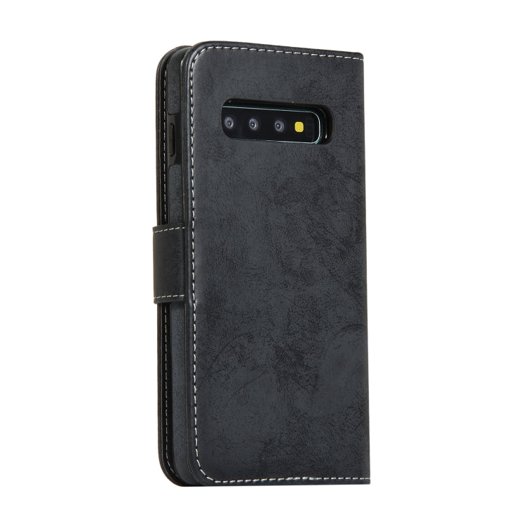 For Samsung Galaxy S10+ Retro 2 in 1 Detachable Magnetic Horizontal Flip TPU + PU Leather Case with Holder & Card Slots & Photo Frame & Wallet