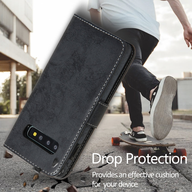 For Samsung Galaxy S10+ Retro 2 in 1 Detachable Magnetic Horizontal Flip TPU + PU Leather Case with Holder & Card Slots & Photo Frame & Wallet