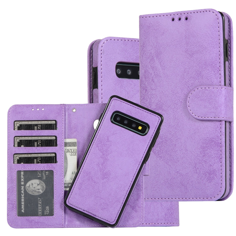 For Samsung Galaxy S10+ Retro 2 in 1 Detachable Magnetic Horizontal Flip TPU + PU Leather Case with Holder & Card Slots & Photo Frame & Wallet