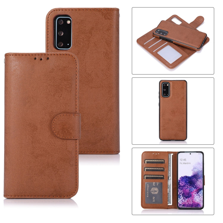 For Samsung Galaxy S20 Retro 2 in 1 Detachable Magnetic Horizontal Flip TPU + PU Leather Case with Holder & Card Slots & Photo Frame & Wallet