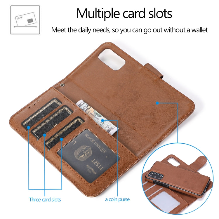 For Samsung Galaxy S20 Retro 2 in 1 Detachable Magnetic Horizontal Flip TPU + PU Leather Case with Holder & Card Slots & Photo Frame & Wallet
