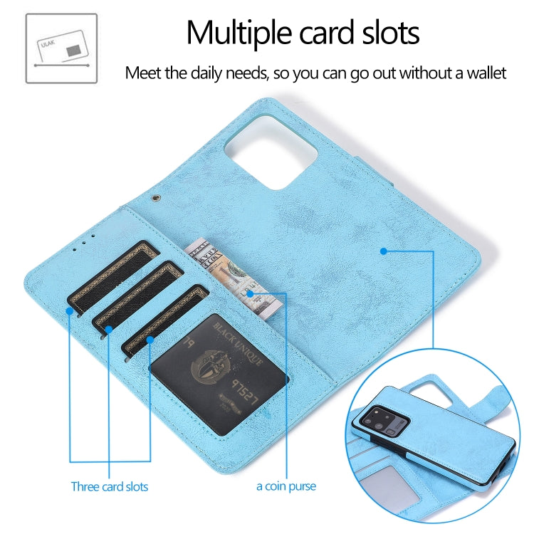 For Samsung Galaxy S20+ Retro 2 in 1 Detachable Magnetic Horizontal Flip TPU + PU Leather Case with Holder & Card Slots & Photo Frame & Wallet
