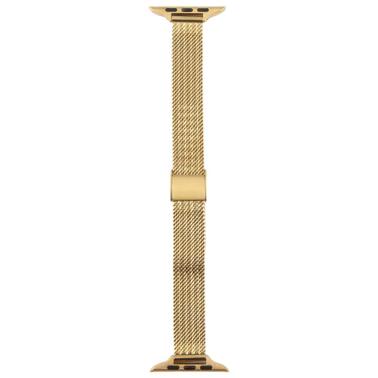 For Apple Watch 46mm / 49mm / 45mm / 44mm Integrated Buckle Embossed Slim Milanese Metal Watch Band