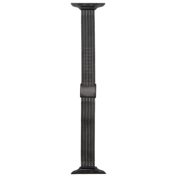 For Apple Watch 46mm / 49mm / 45mm / 44mm Integrated Buckle Embossed Slim Milanese Metal Watch Band