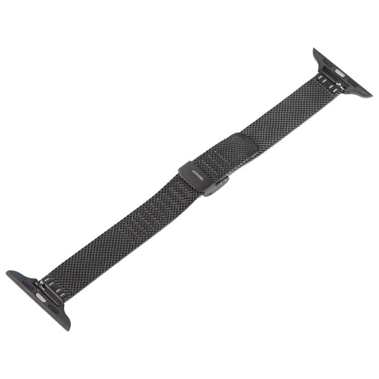 For Apple Watch 46mm / 49mm / 45mm / 44mm Integrated Buckle Embossed Slim Milanese Metal Watch Band