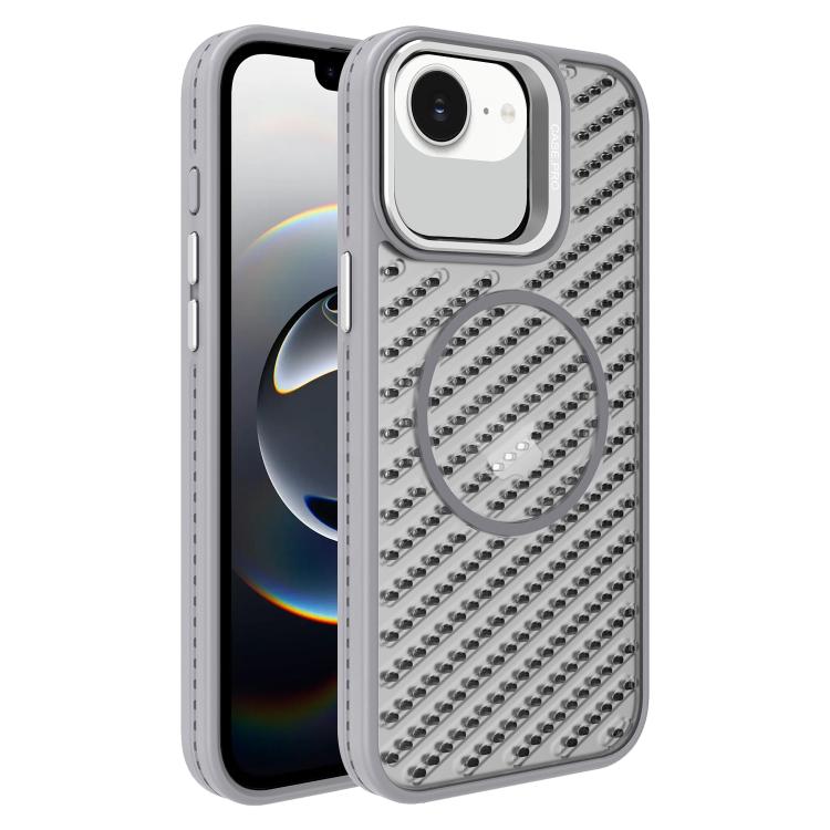 For iPhone 17e / 16e O-Shape Hollow Cooling Lens Holder MagSafe Phone Case