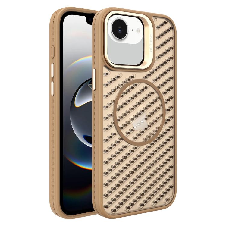 For iPhone 17e / 16e O-Shape Hollow Cooling Lens Holder MagSafe Phone Case