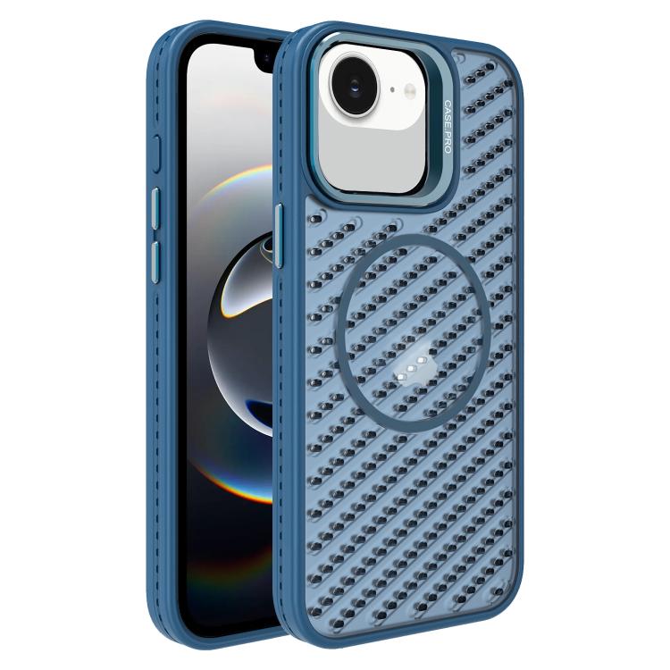 For iPhone 17e / 16e O-Shape Hollow Cooling Lens Holder MagSafe Phone Case