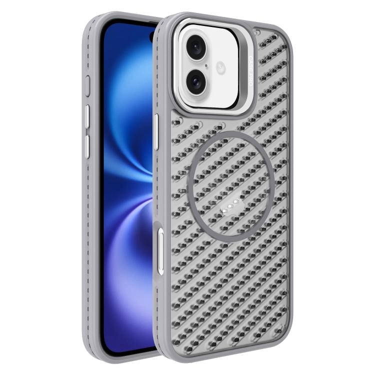For iPhone 16 O-Shape Hollow Cooling Lens Holder MagSafe Phone Case