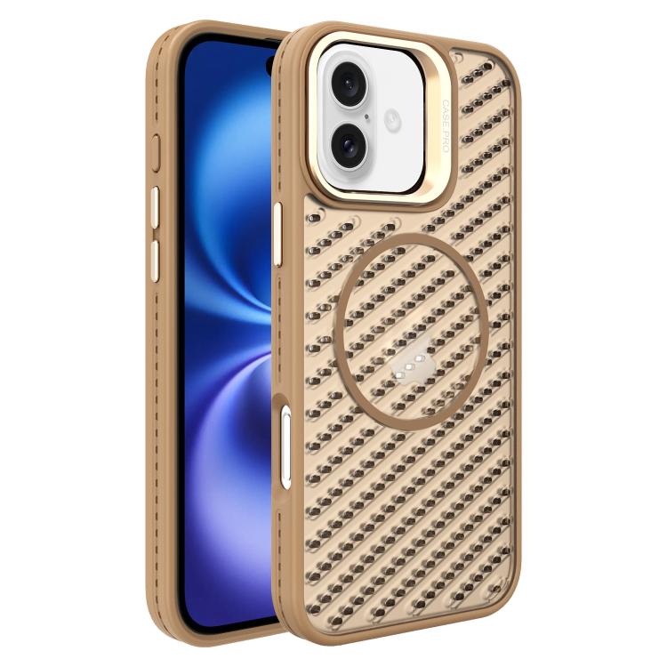 For iPhone 16 O-Shape Hollow Cooling Lens Holder MagSafe Phone Case