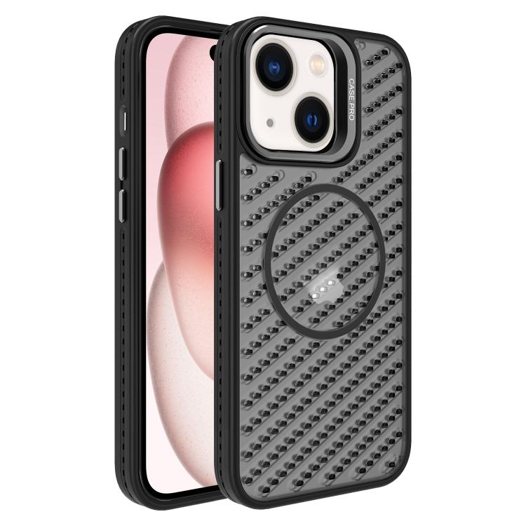 For iPhone 15 Plus O-Shape Hollow Cooling Lens Holder MagSafe Phone Case