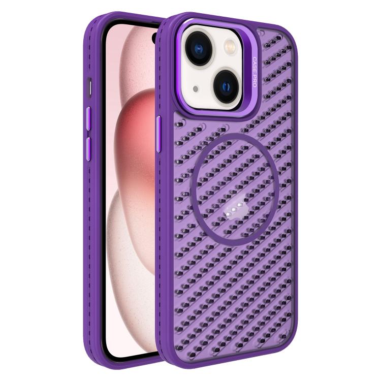 For iPhone 15 Plus O-Shape Hollow Cooling Lens Holder MagSafe Phone Case