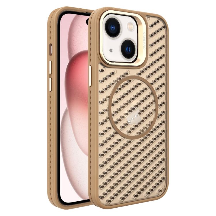 For iPhone 15 Plus O-Shape Hollow Cooling Lens Holder MagSafe Phone Case