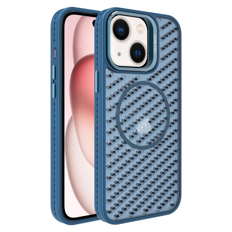 For iPhone 15 O-Shape Hollow Cooling Lens Holder MagSafe Phone Case