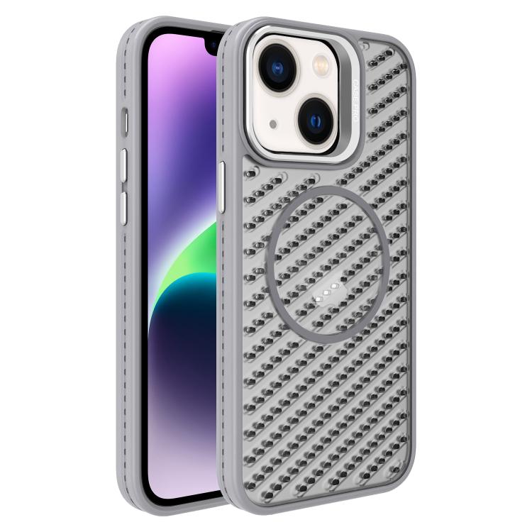 For iPhone 14 Plus O-Shape Hollow Cooling Lens Holder MagSafe Phone Case