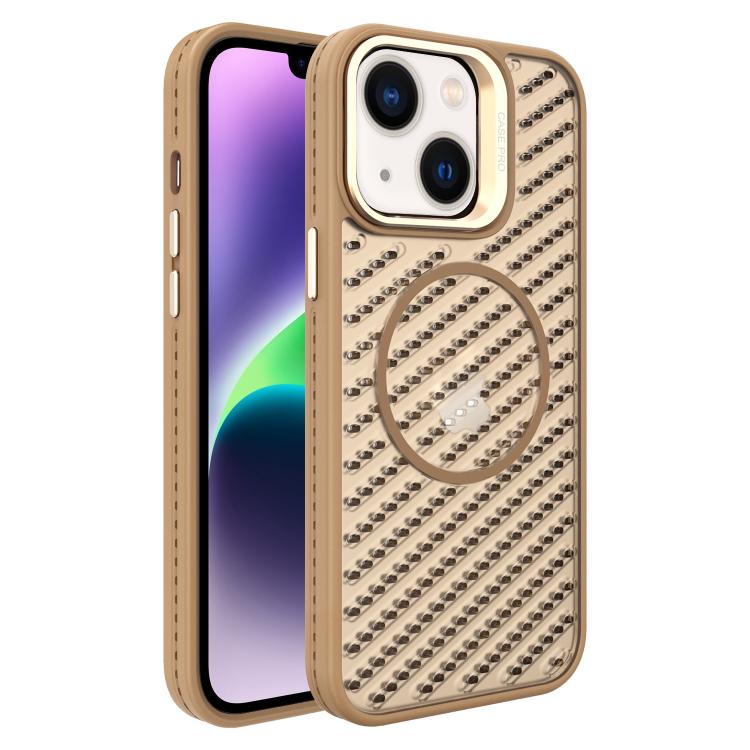 For iPhone 14 Plus O-Shape Hollow Cooling Lens Holder MagSafe Phone Case