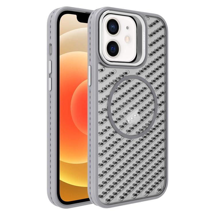 For iPhone 12 O-Shape Hollow Cooling Lens Holder MagSafe Phone Case