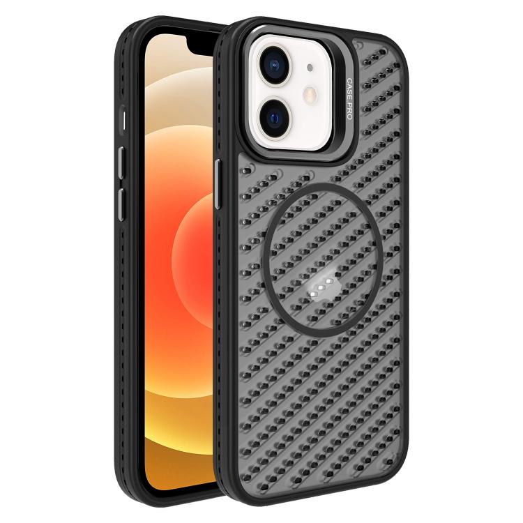 For iPhone 12 O-Shape Hollow Cooling Lens Holder MagSafe Phone Case