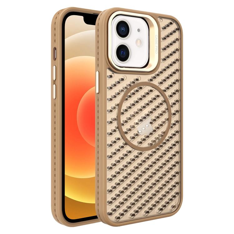 For iPhone 12 O-Shape Hollow Cooling Lens Holder MagSafe Phone Case