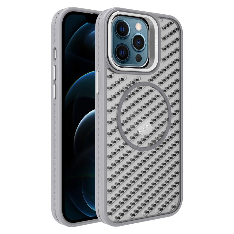 For iPhone 12 Pro Max O-Shape Hollow Cooling Lens Holder MagSafe Phone Case