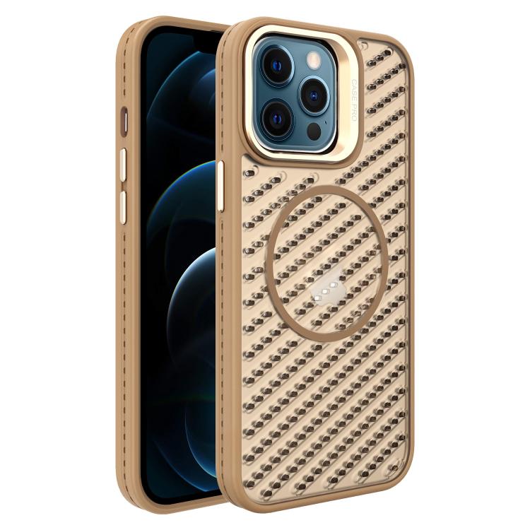 For iPhone 12 Pro Max O-Shape Hollow Cooling Lens Holder MagSafe Phone Case