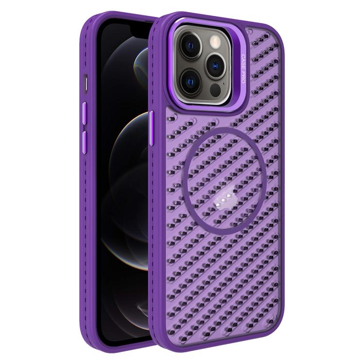 For iPhone 12 Pro O-Shape Hollow Cooling Lens Holder MagSafe Phone Case