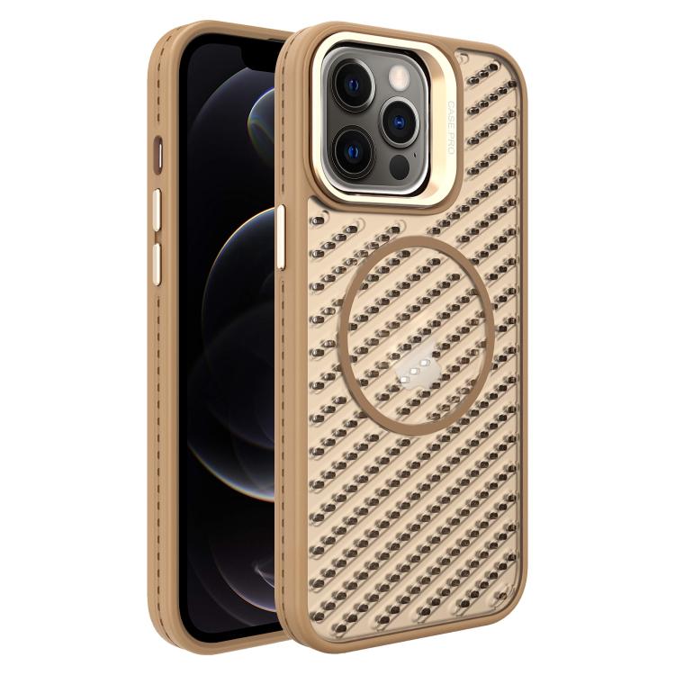 For iPhone 12 Pro O-Shape Hollow Cooling Lens Holder MagSafe Phone Case