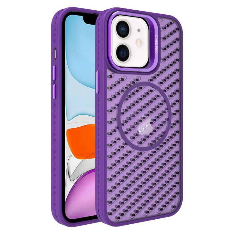 For iPhone 11 O-Shape Hollow Cooling Lens Holder MagSafe Phone Case