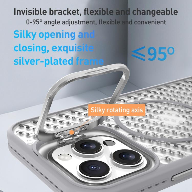 For iPhone 12 Pro Max O-Shape Hollow Cooling Lens Holder MagSafe Phone Case