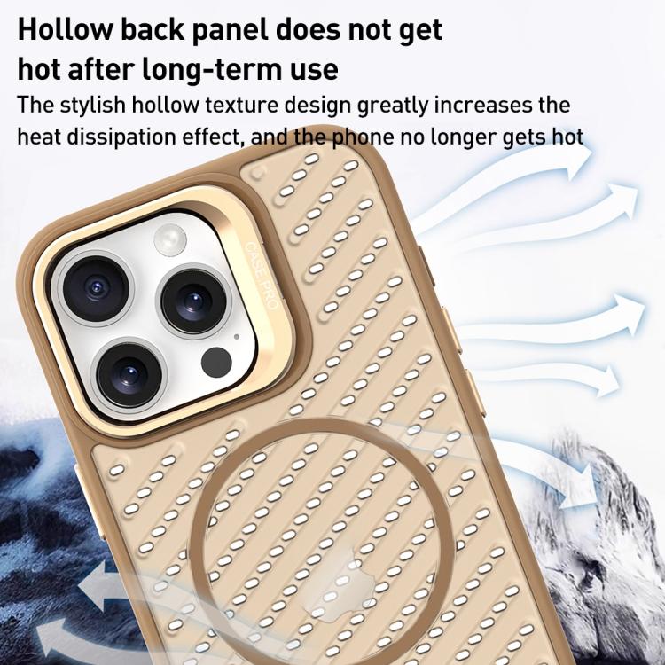 For iPhone 15 Pro O-Shape Hollow Cooling Lens Holder MagSafe Phone Case
