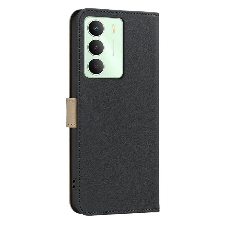For Realme 14X 5G Splicing Color Hollow Flower Pattern RFID Leather Phone Case