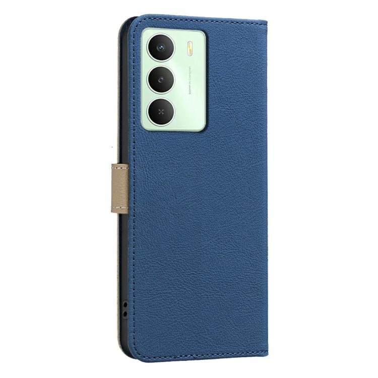 For Realme 14X 5G Splicing Color Hollow Flower Pattern RFID Leather Phone Case