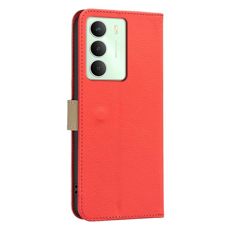 For Realme 14X 5G Splicing Color Hollow Flower Pattern RFID Leather Phone Case
