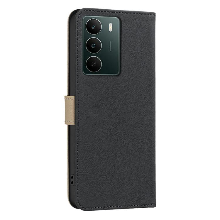 For Realme C71 4G Global Splicing Color Hollow Flower Pattern RFID Leather Phone Case