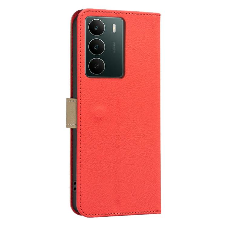 For Realme C71 4G Global Splicing Color Hollow Flower Pattern RFID Leather Phone Case