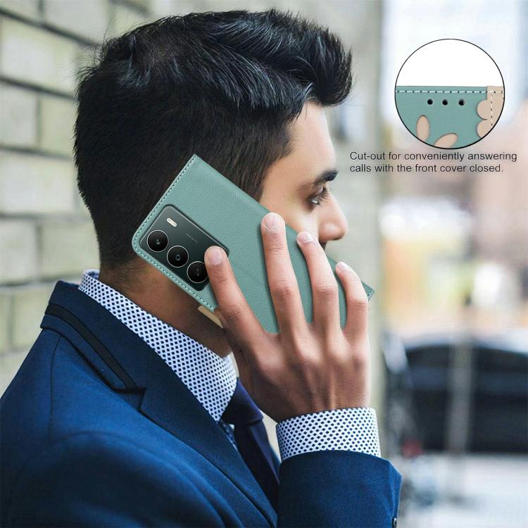 For Realme C71 4G Global Splicing Color Hollow Flower Pattern RFID Leather Phone Case
