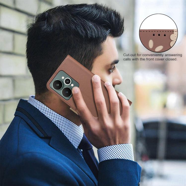For Realme 15 5G Splicing Color Hollow Flower Pattern RFID Leather Phone Case