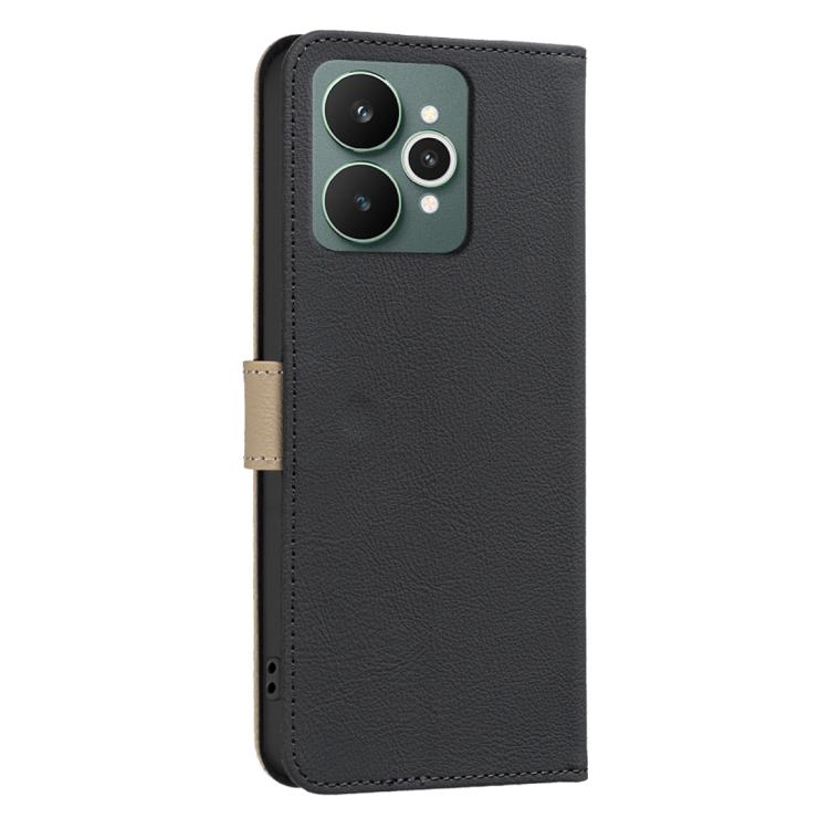 For Realme 15 Pro 5G Splicing Color Hollow Flower Pattern RFID Leather Phone Case