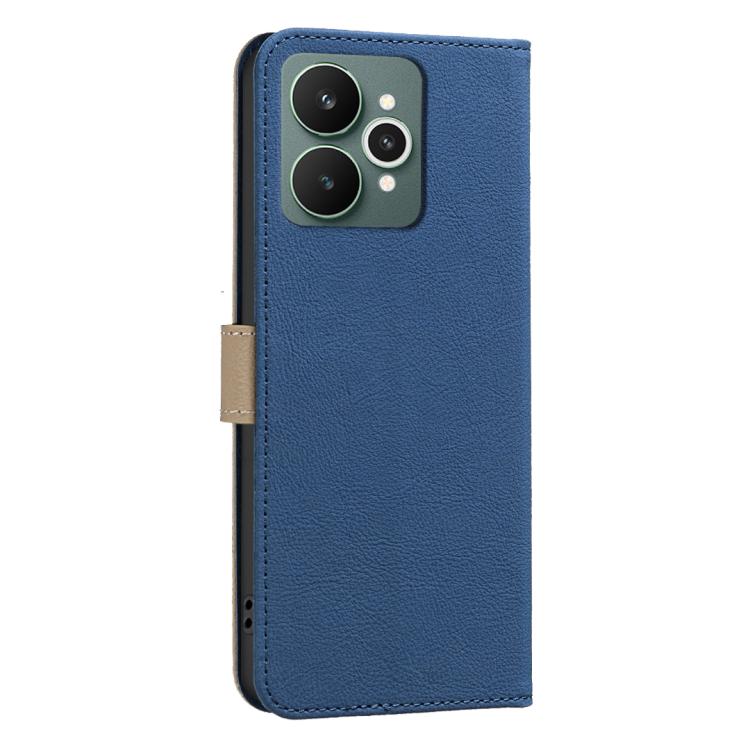 For Realme 15 Pro 5G Splicing Color Hollow Flower Pattern RFID Leather Phone Case