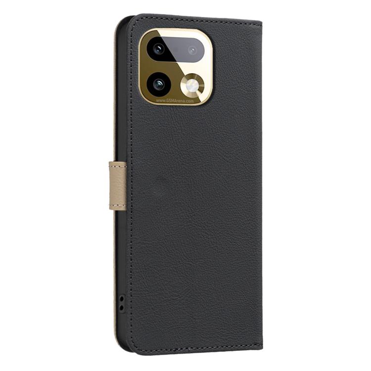 For Realme 16 Pro+ 5G Splicing Color Hollow Flower Pattern RFID Leather Phone Case
