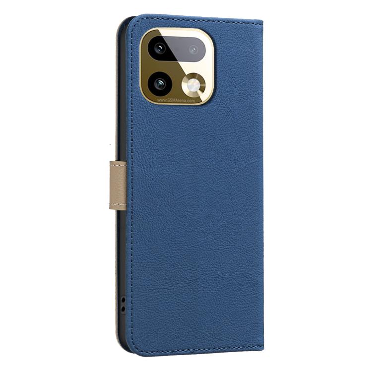 For Realme 16 Pro+ 5G Splicing Color Hollow Flower Pattern RFID Leather Phone Case