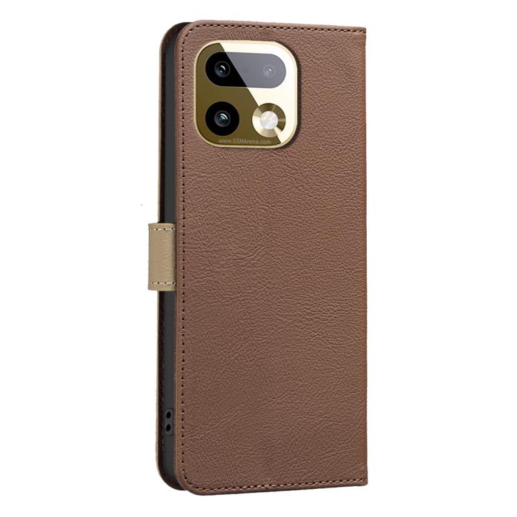 For Realme 16 Pro+ 5G Splicing Color Hollow Flower Pattern RFID Leather Phone Case