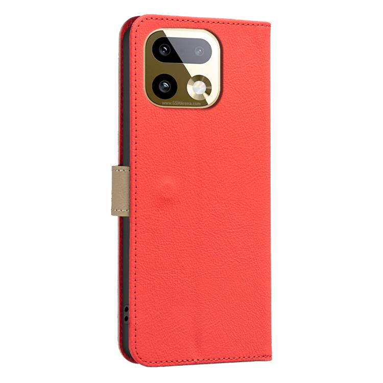 For Realme 16 Pro+ 5G Splicing Color Hollow Flower Pattern RFID Leather Phone Case