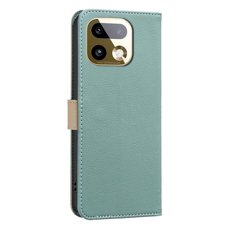 For Realme 16 Pro+ 5G Splicing Color Hollow Flower Pattern RFID Leather Phone Case
