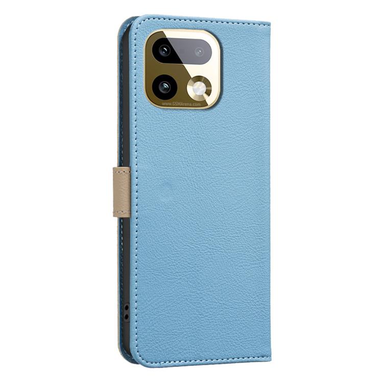 For Realme 16 Pro+ 5G Splicing Color Hollow Flower Pattern RFID Leather Phone Case