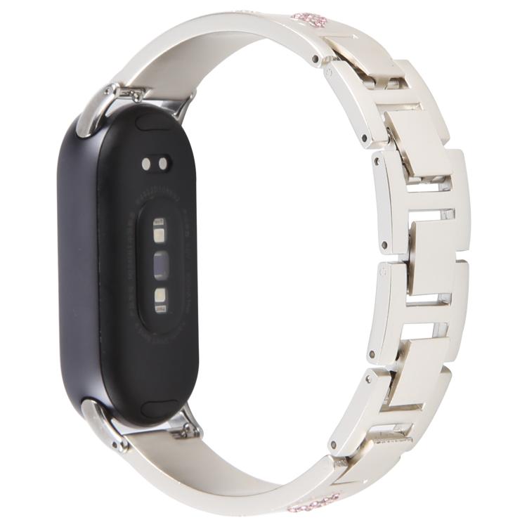 For Xiaomi Smart Band 9 / 8 Diamond Quick Release Chain Bracelet Metal Watch Band