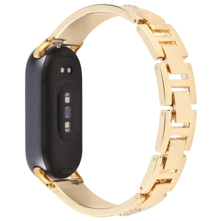 For Xiaomi Smart Band 9 / 8 Diamond Quick Release Chain Bracelet Metal Watch Band