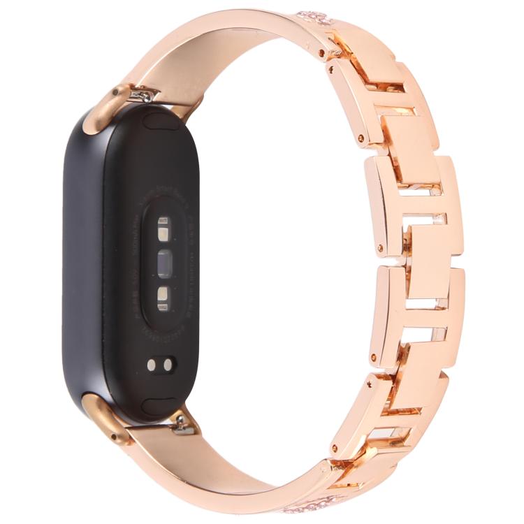 For Xiaomi Smart Band 9 / 8 Diamond Quick Release Chain Bracelet Metal Watch Band